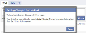 Facebook's default privacy selection