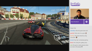 A Twitch broadcast, streaming gameplay from Xbox One