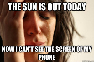 phone in sun