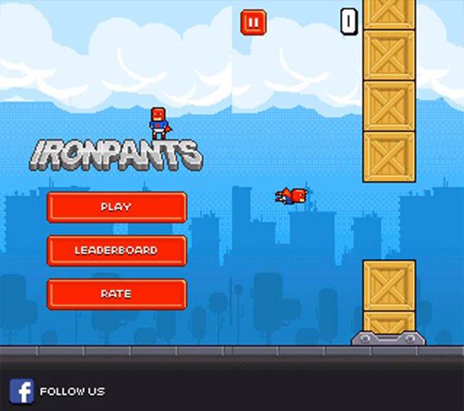 Ironpants - one of the many Flappy Bird imitators 